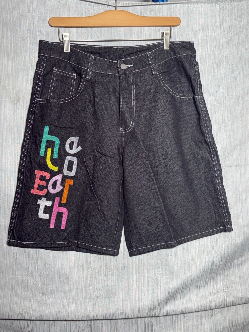 DFGIGT Shorts-NWT Y2K Baggy Black Denim Streetwear